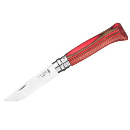 Nóż Opinel No.8 Inox - Laminated Red Natural