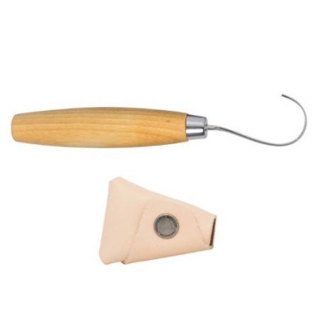 Nóż Morakniv Mora Wood Carving Hook Knife 164 Right ze skórzaną pochewką